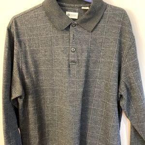 Haggar Gray Long Sleeve Polo Shirt